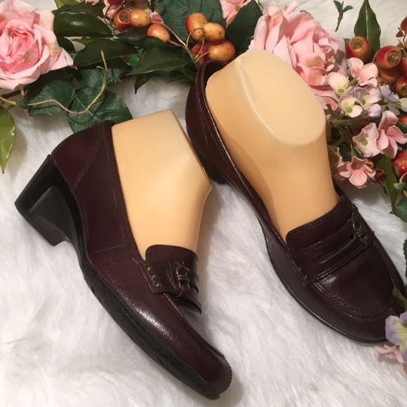 Clarks Shoes - Clark’s Leather Upper 2” Semi Wedge Loafer Style